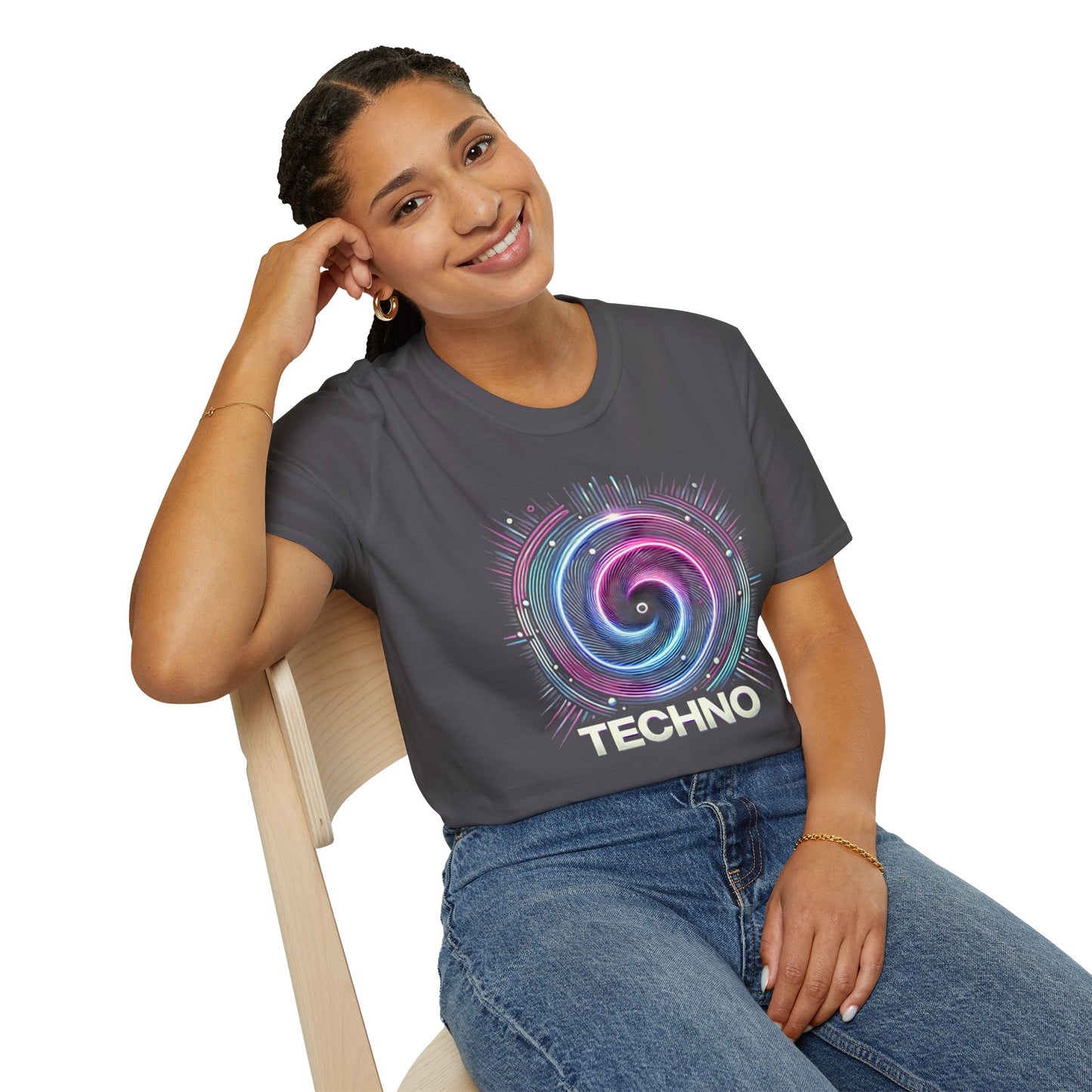 Techno-Unisex-Softstyle-T-Shirt – Design 2 